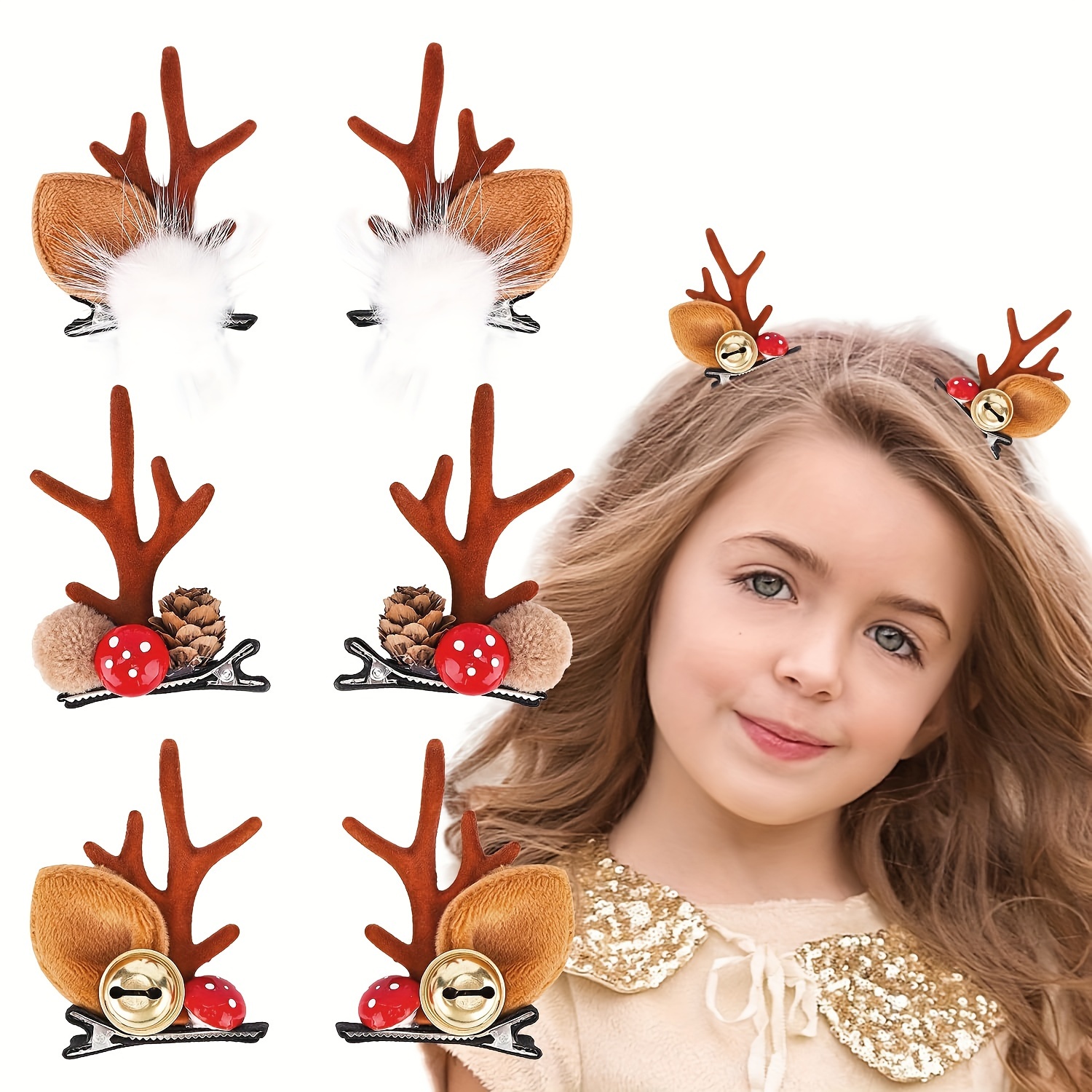 Bandeau de noël en bois de cerf pour enfants, accessoires pour cheveux  d'adultes, coiffure de fête, chapeau - AliExpress