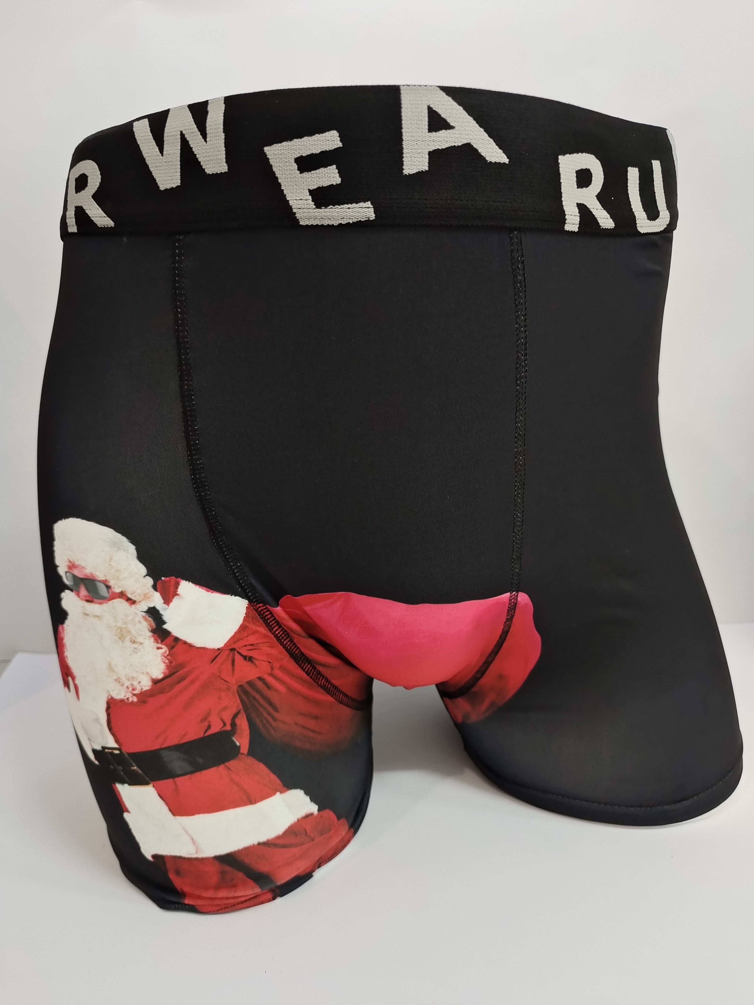 Christmas Santa Claus Print Men's Graphic Long Boxer Briefs - Temu