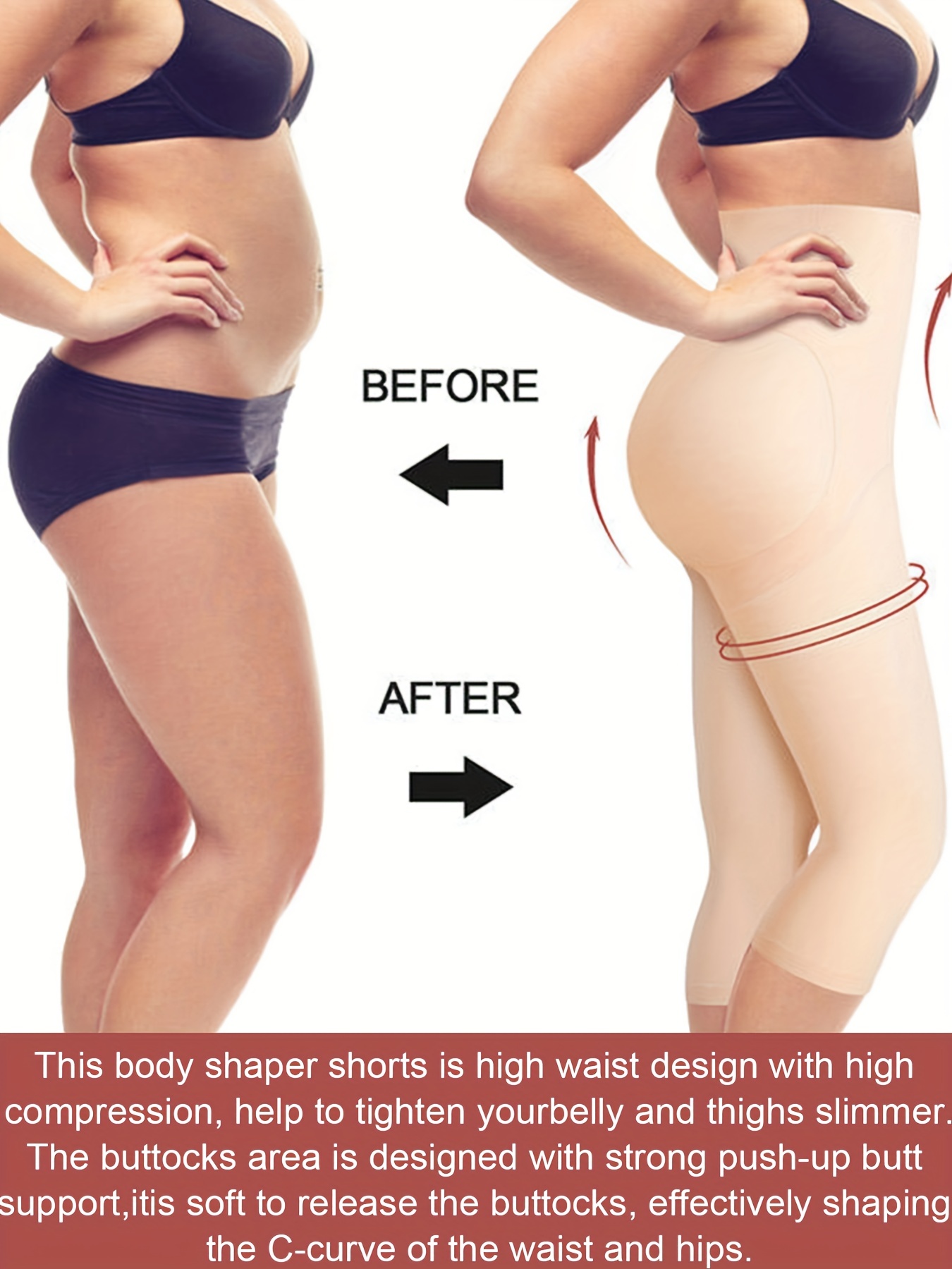 Women's High-Waisted Control and Thigh Slimmers Shapewear Capri