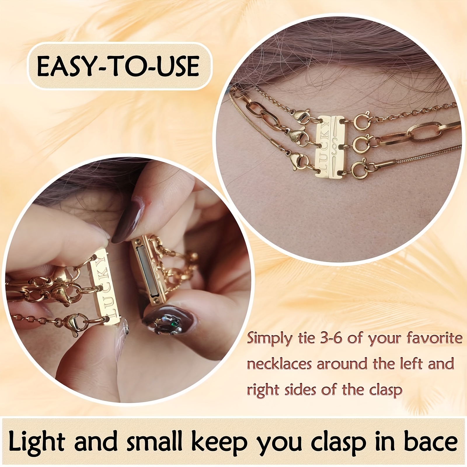 Lucky Necklace Layering Clasp 18K Gold And Silver Strong Multiple Necklace  Clasps For Layered Look Separator