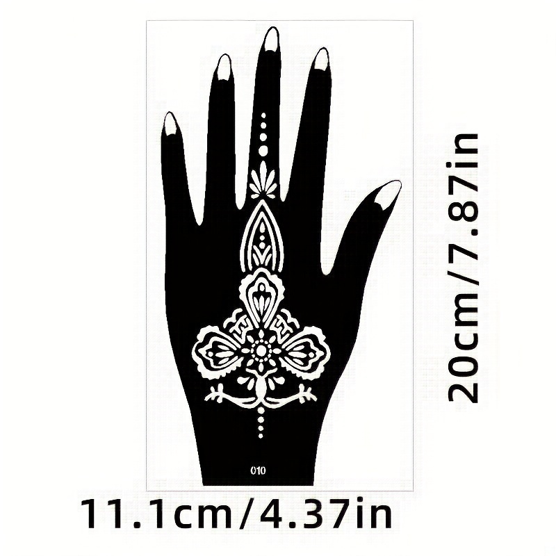 Henna Tattoo Stencil Reusable Temporary Indian Arabian Glitter