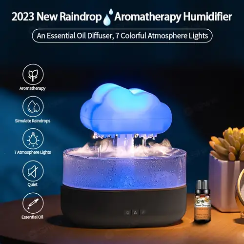 1pc 300ml Rain Cloud Humidifier, Creative Raincloud Humidifier