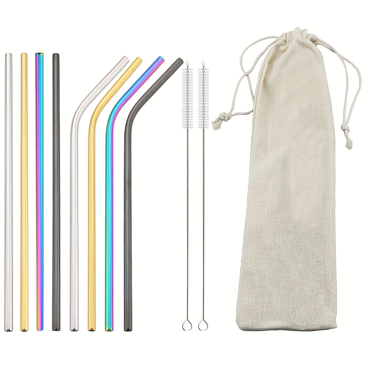 Metal Straws Reusable Mix Color Stainless Steel Drinks Straws Party