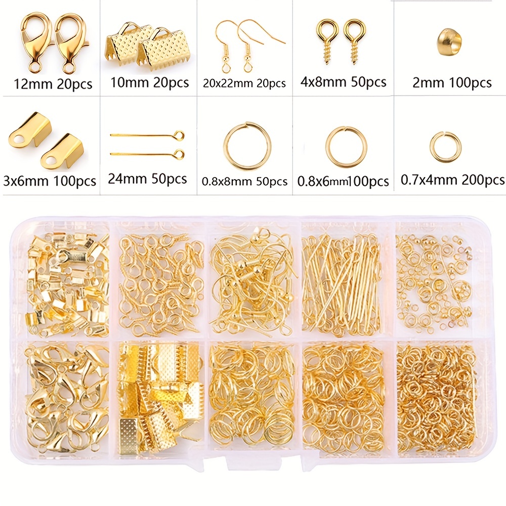 Fermoir bijoux - lot de 10 fermoirs anneau à ressort 7mm dorés pour collier,  bracelet