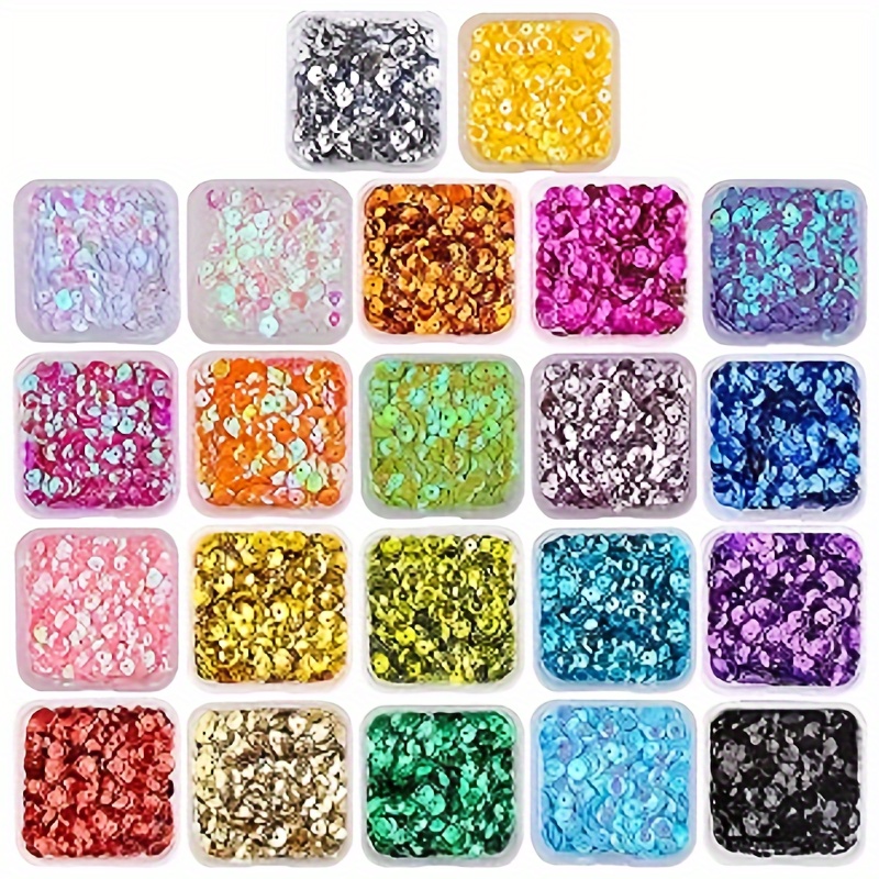 

6000pcs (random Color) Loose Sequins 22 Colors Round Embroidery Sequins Technology Sequins With Holes For Diy Silvery Bottom Color Plating Sequins Flash Beads Diy Hand-sewn Loose Beads Jewelry