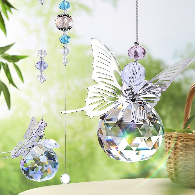 Hanging Butterfly Sun Catchers Hanging Crystals For - Temu