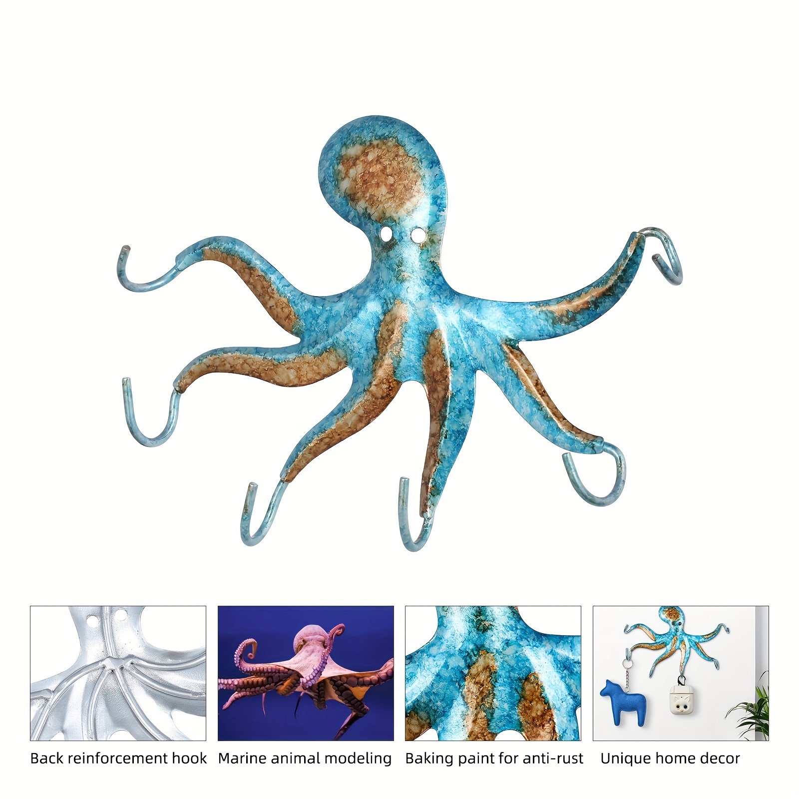 Octopus Wall Hook,Octopus Wall Hook Unique Octopus Key Hooks Iron