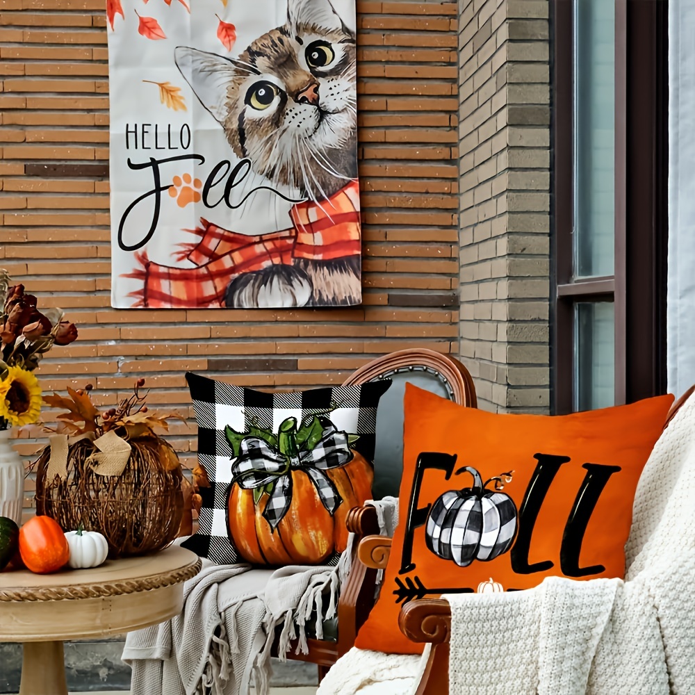 Fall Pumpkins Pillow Leopard Print & Pumpkins Pillow Pumpkin Art Fall Decor  Pumpkin Throw Pillow 