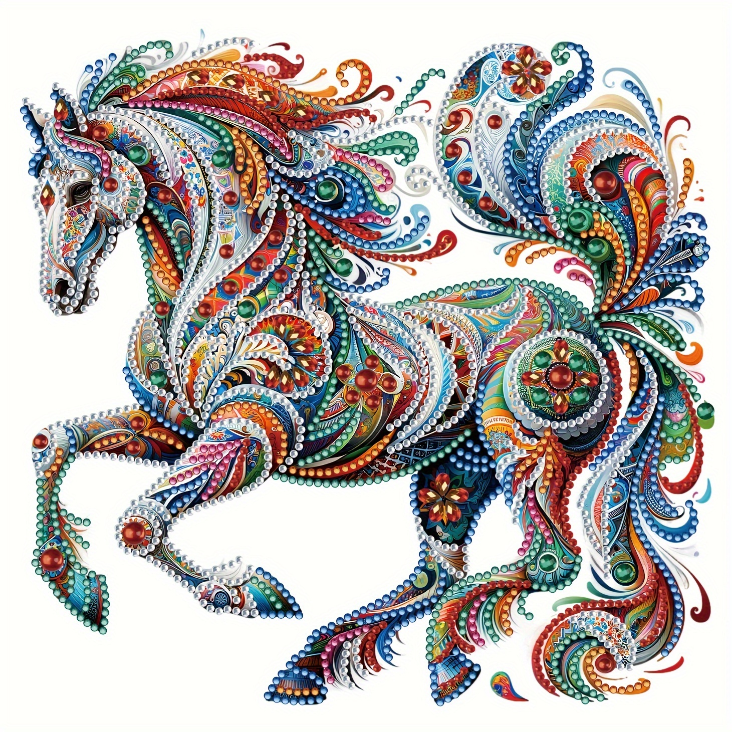 5d Diy Large Diamond Painting Kits For Adult Horse Round - Temu