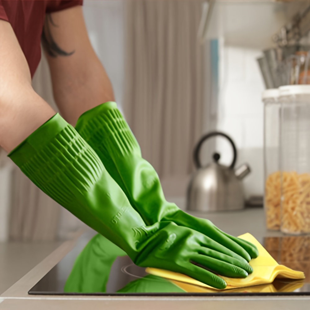 

1 Pair, Premium Household Cleaning Gloves, Waterproof Kitchen Dishwashing Gloves, Non-slip Housework Gloves, Durable Laundry Washing Gloves, Cleaning Supplies, Cleaning Tool