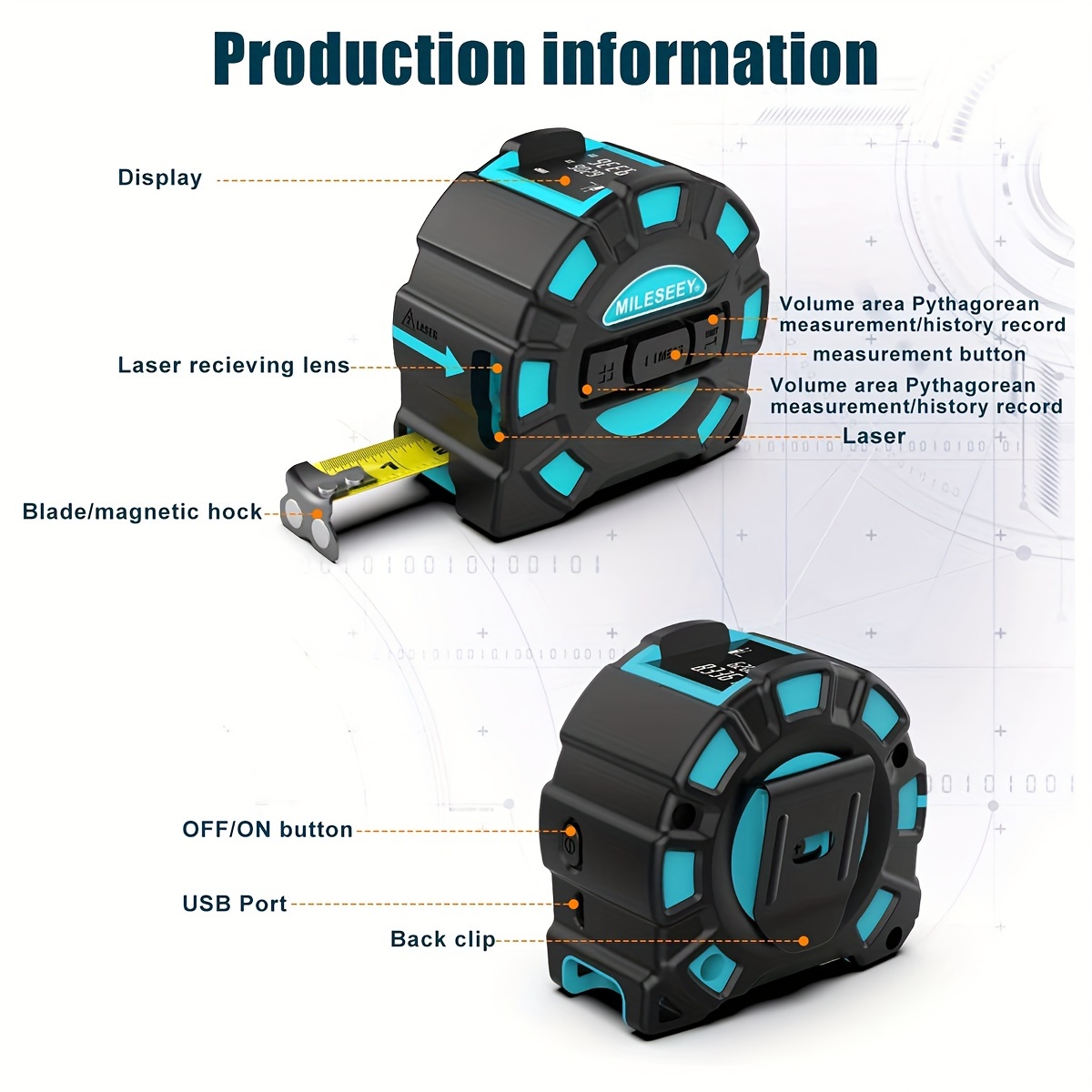 Laser Tape Measure 1 Digital Tape Measure High Precision - Temu