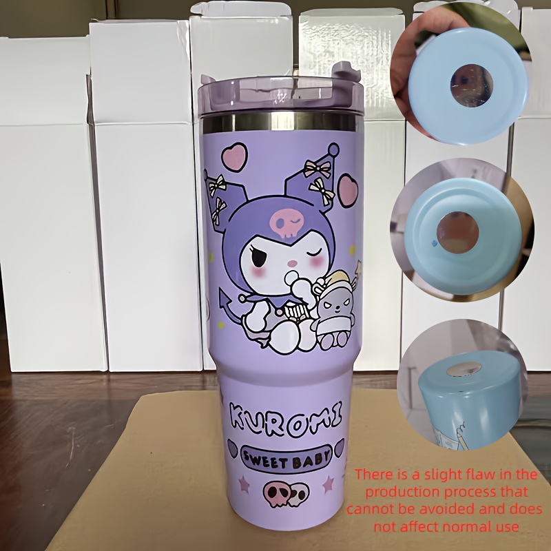 Hello Kitty Kuromi Decor Straw Water Bottle My Melody - Temu