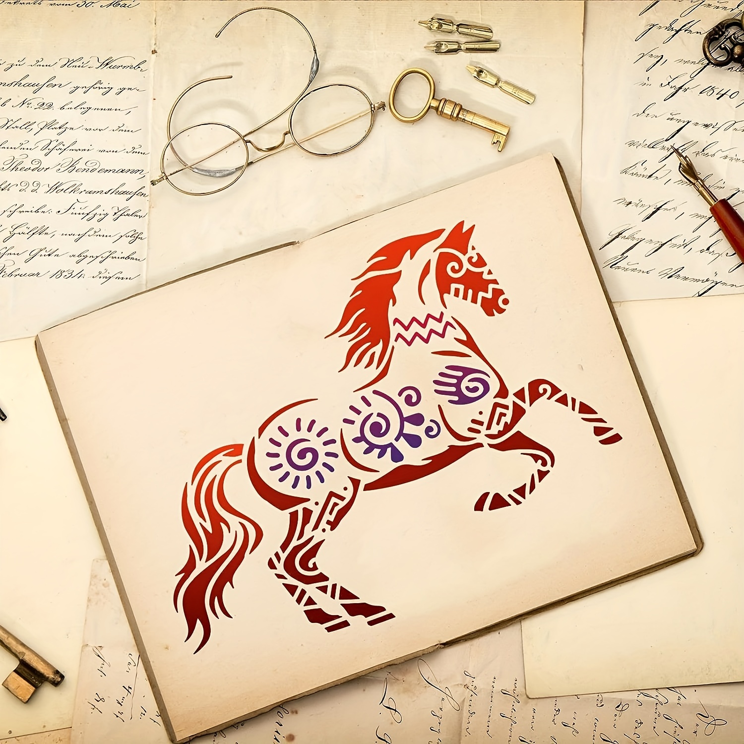 Horse Stencils For Painting On Wood Reusable Horse Art - Temu