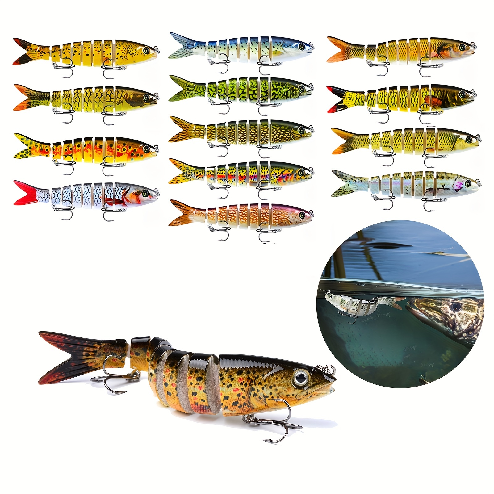 Fishing Lures for Walleye(Pickerel),B,Trout,Multi Jointed SWIMBAIT. 