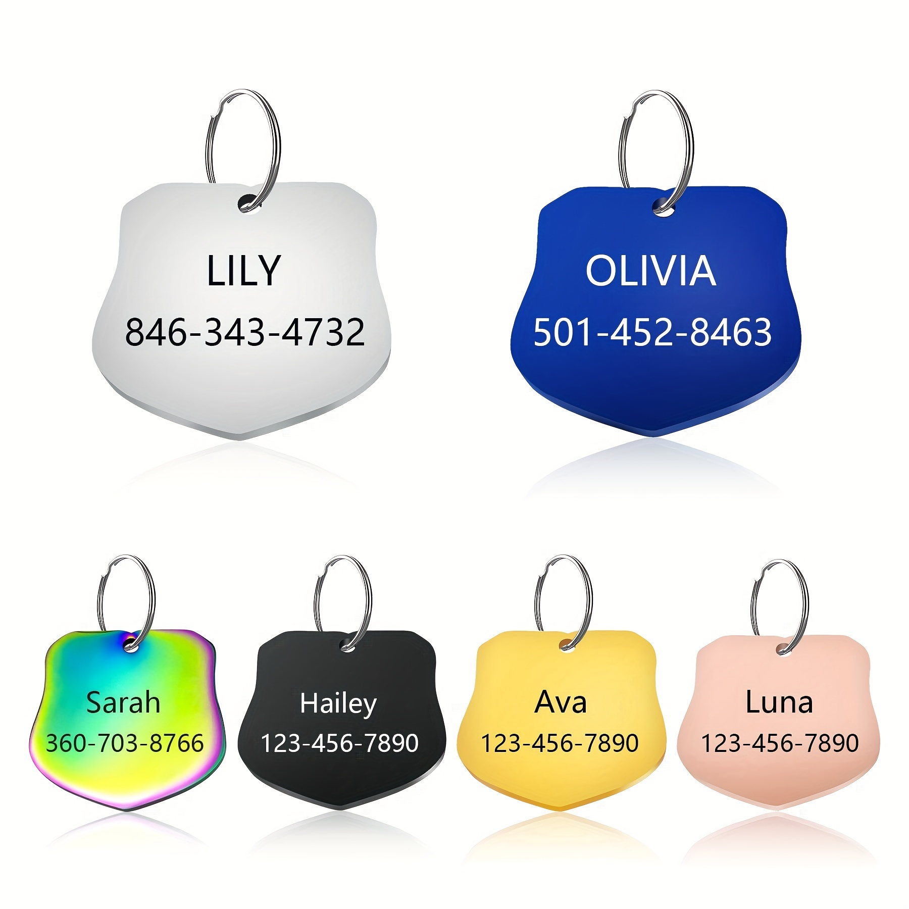 Custom Dog Tag Engraved Dog Name Phone Number Personalized - Temu