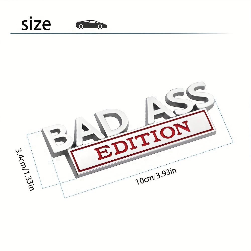 Car Bad Ass Edition Logo 3d Fender Badge Stickers Tailgate - Temu