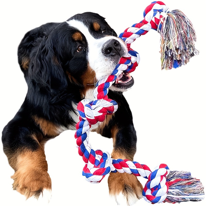 Dog Rope Toys Large Medium Dogs 5 Knot Dog Tug War Toy Temu