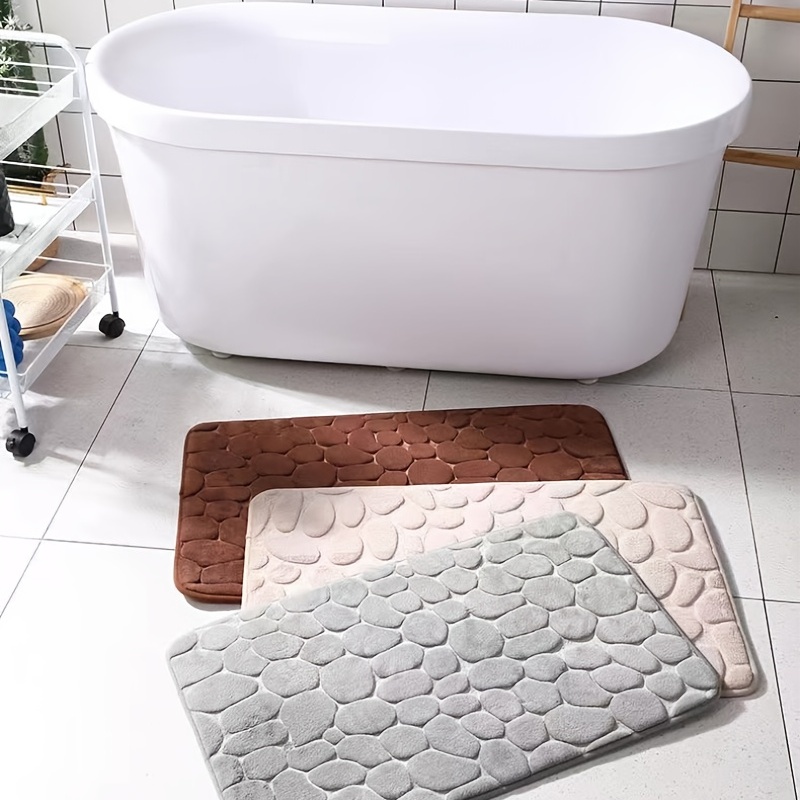 Uphome Bathroom Rugs Black Non-Slip Bath Mat Soft and Water Absorbent Bath  Rug M