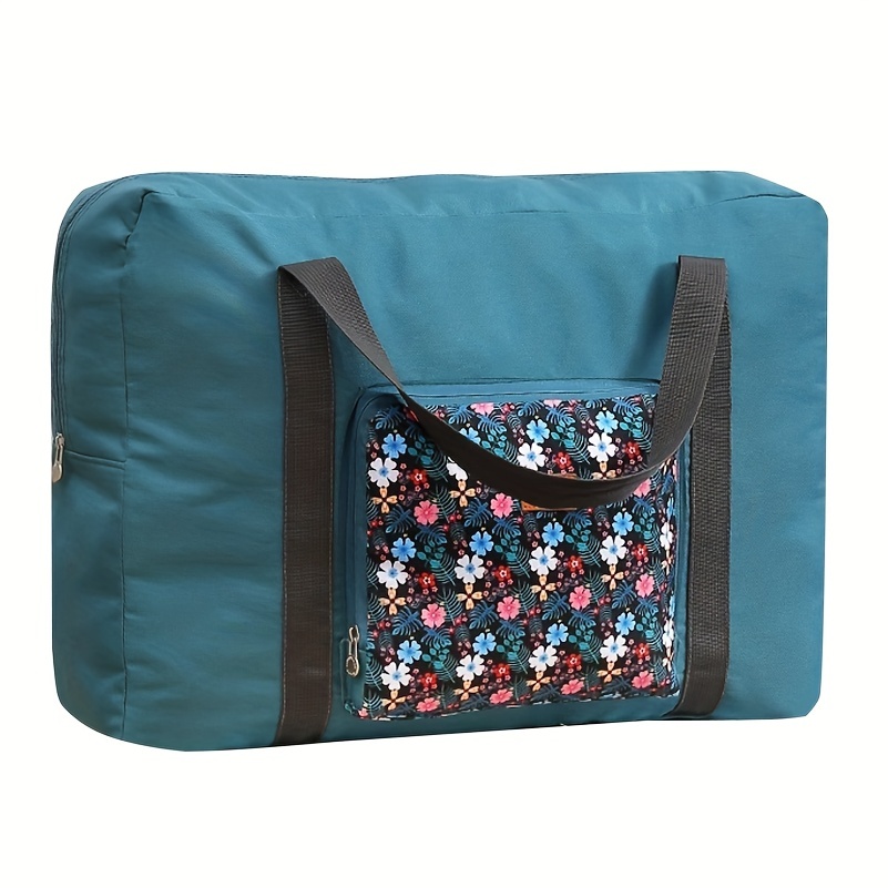 Flower Pattern Tote Canvas Luggage Weekender Bag