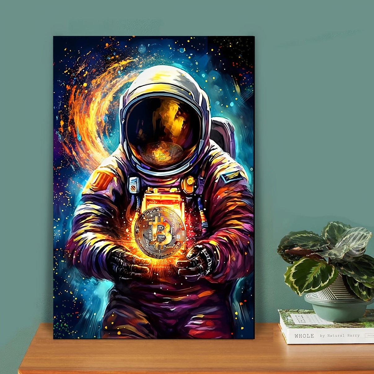 Canvas Painting, Inspirational Picture Abstract Motivational Painting Modern  Bitcoin Spaceman Poster, Ideal Gift For Living Room, Kitchen, Decor Wall  Art Wall Decor, Home Decor, Wall Art, Room Decor, Room Decoration, No Frame 