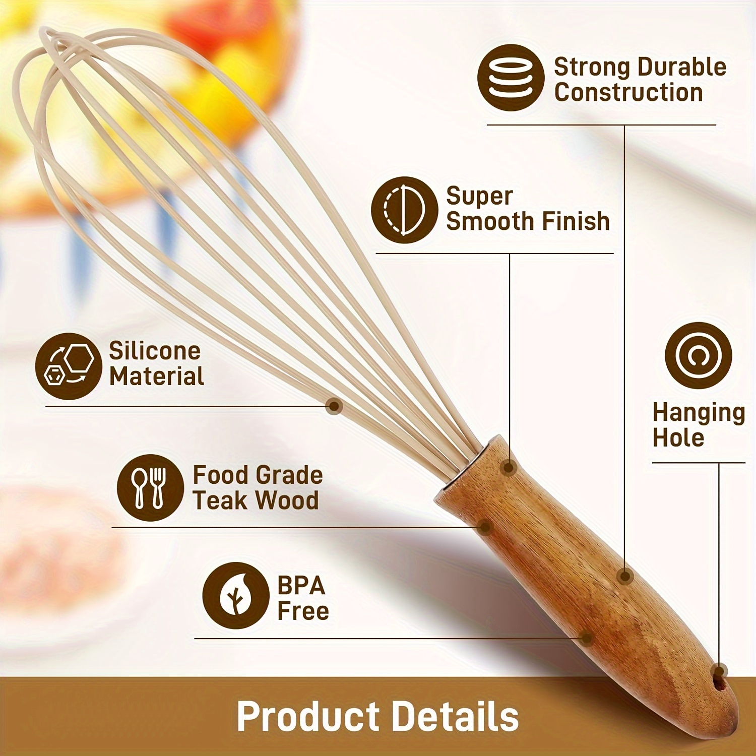 1pc Solid Plastic Whisk
