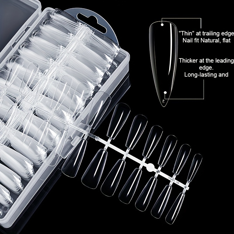 Soft Gel Nail Tips Clear Acrylic Nail Tips Medium Almond Shaped False Nail Tips