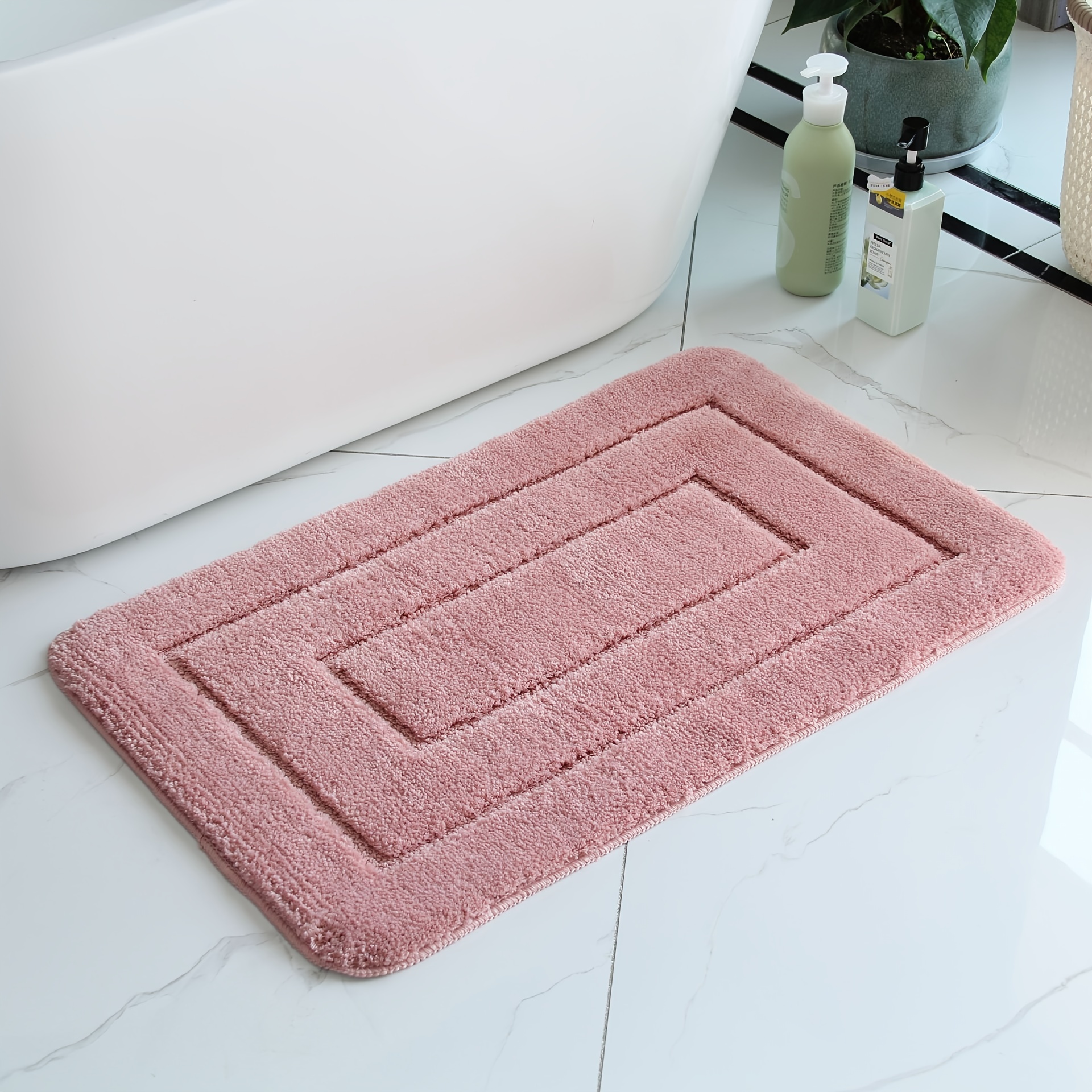 Bath Mats For Bathroom Soft Absorbent Bath Rug Simple White - Temu