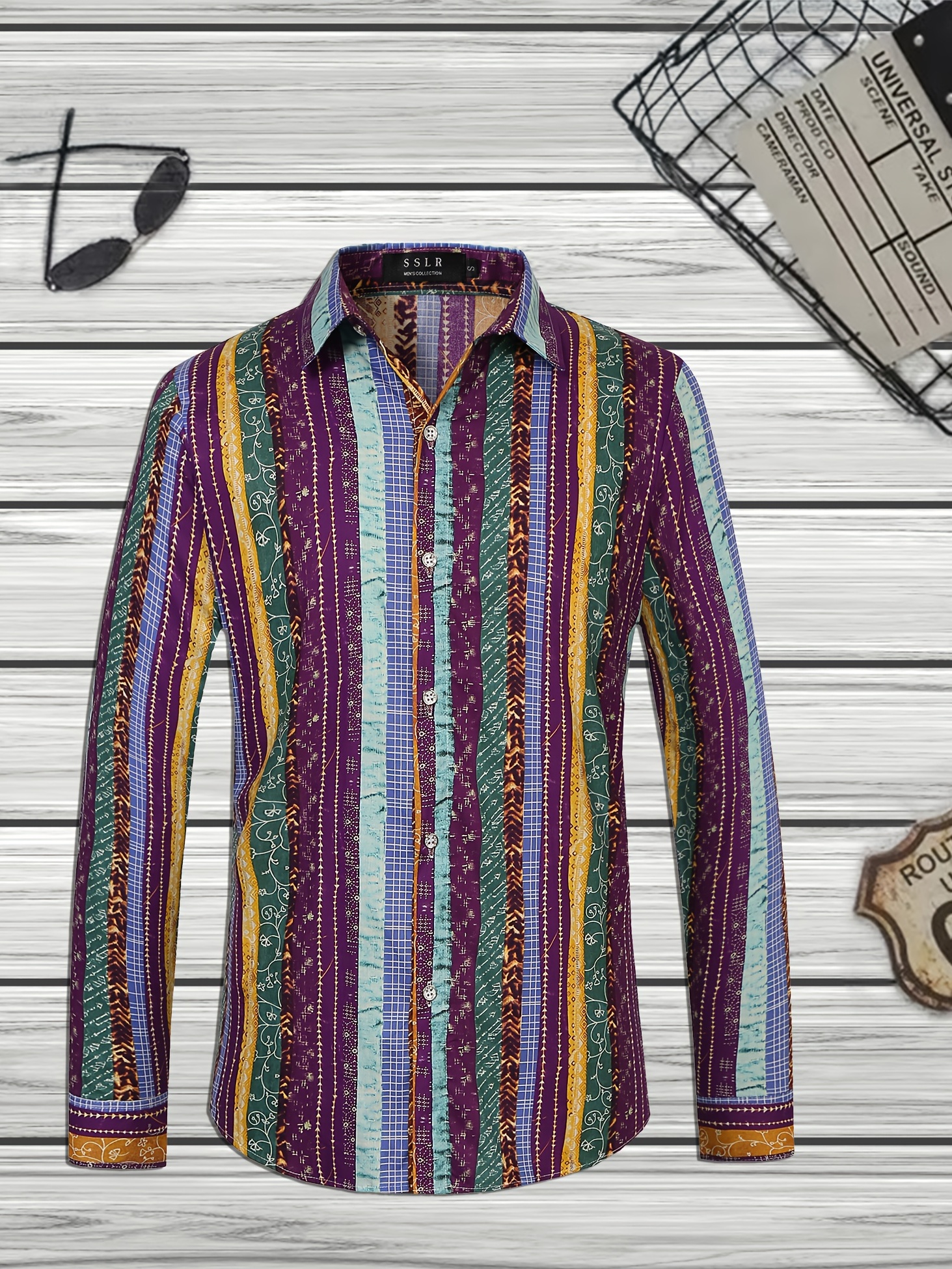 Men's Hawaiian Shirt Casual Button Cotton Dress Shirts Long - Temu