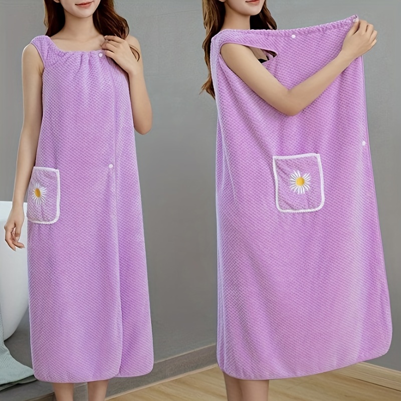 Neck Hanging Bra Bath Towel Chest Wrapping Sweat Absorbing - Temu