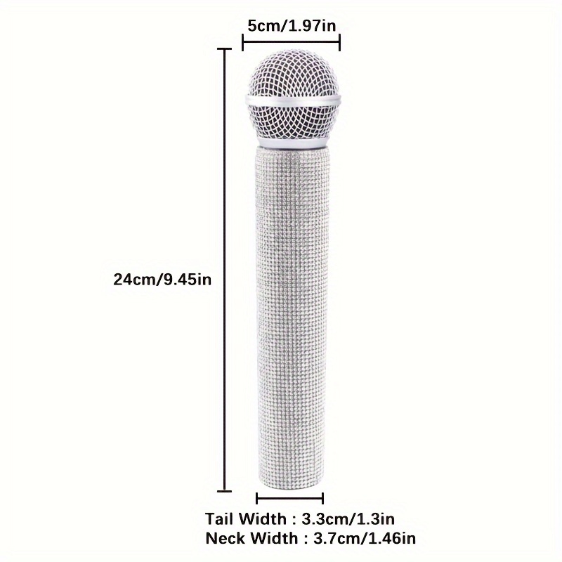 1pc Strass Brillant Simulation Microphone Accessoires Micro - Temu