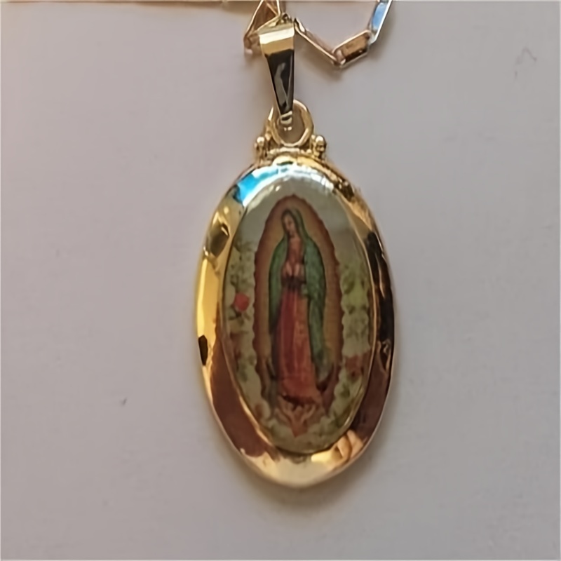 Men's Vintage Virgin Mary Pendant Necklace