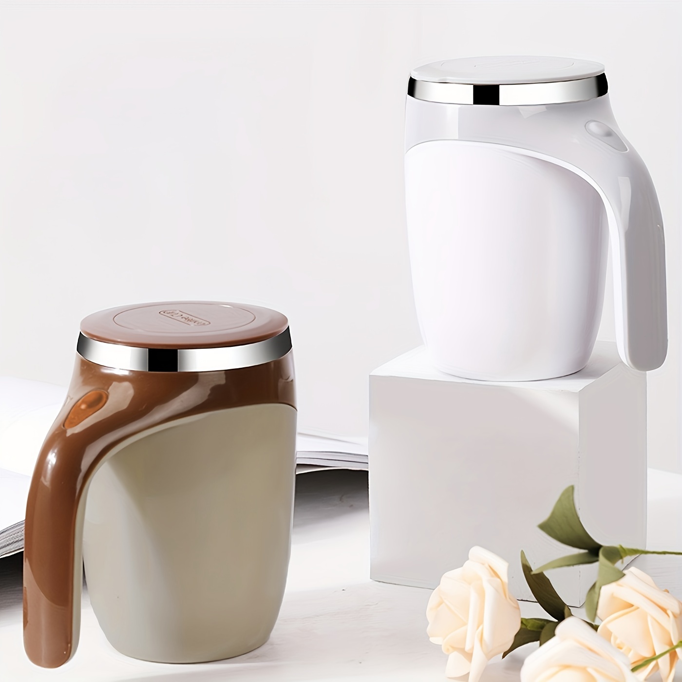 Electric High Speed Mixing Cup Cold And Hot Resistant Self-stirring Glass  Mug For Home 400ml