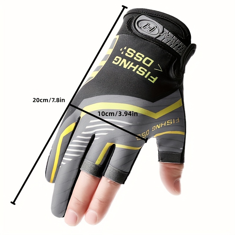 1pair Ladies' Black Fingerless Gloves, Fishing Gloves For Summer