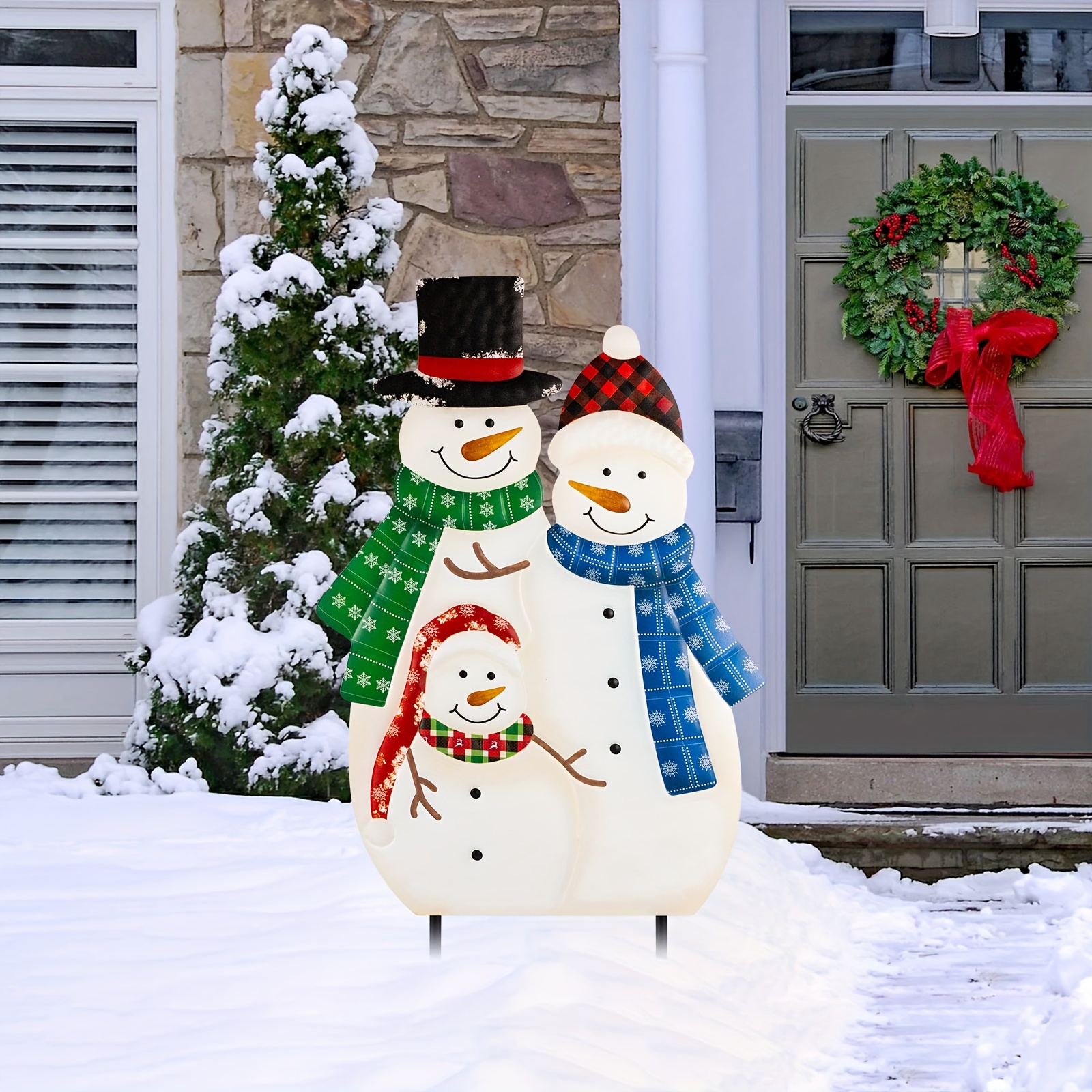 16PCS Snowman Dressing Making Kit Winter Party Outdoor Garden Christmas  Decor