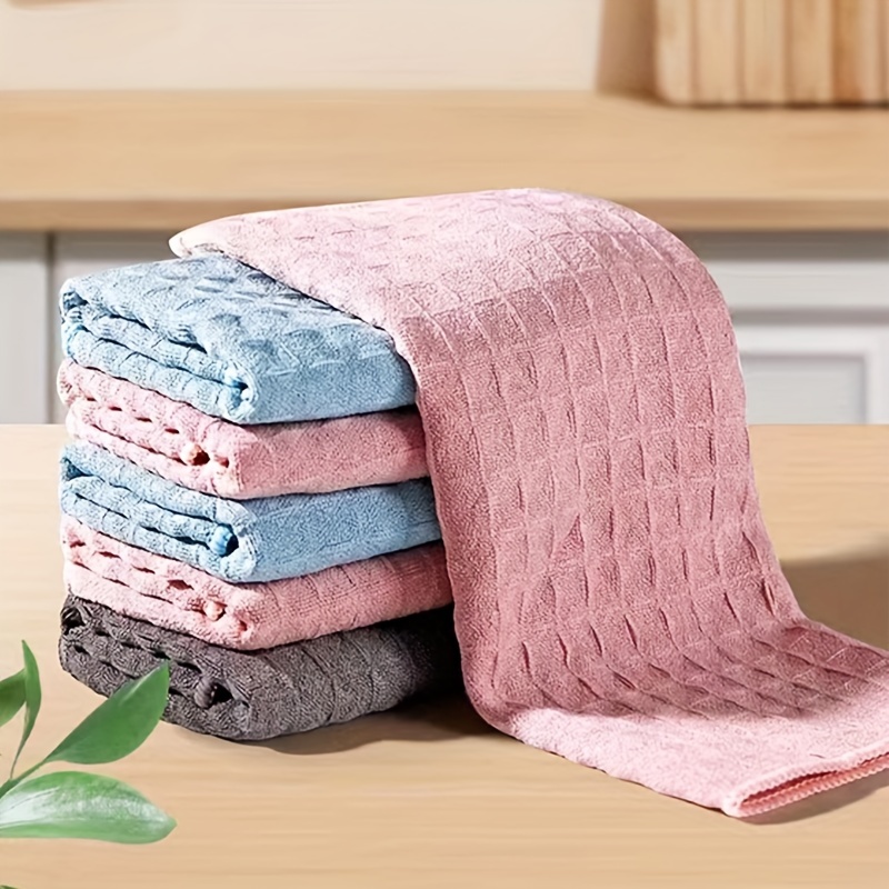 Waffle Dish Towel, Scouring Pad, Square Dish Cloths, Simple Style