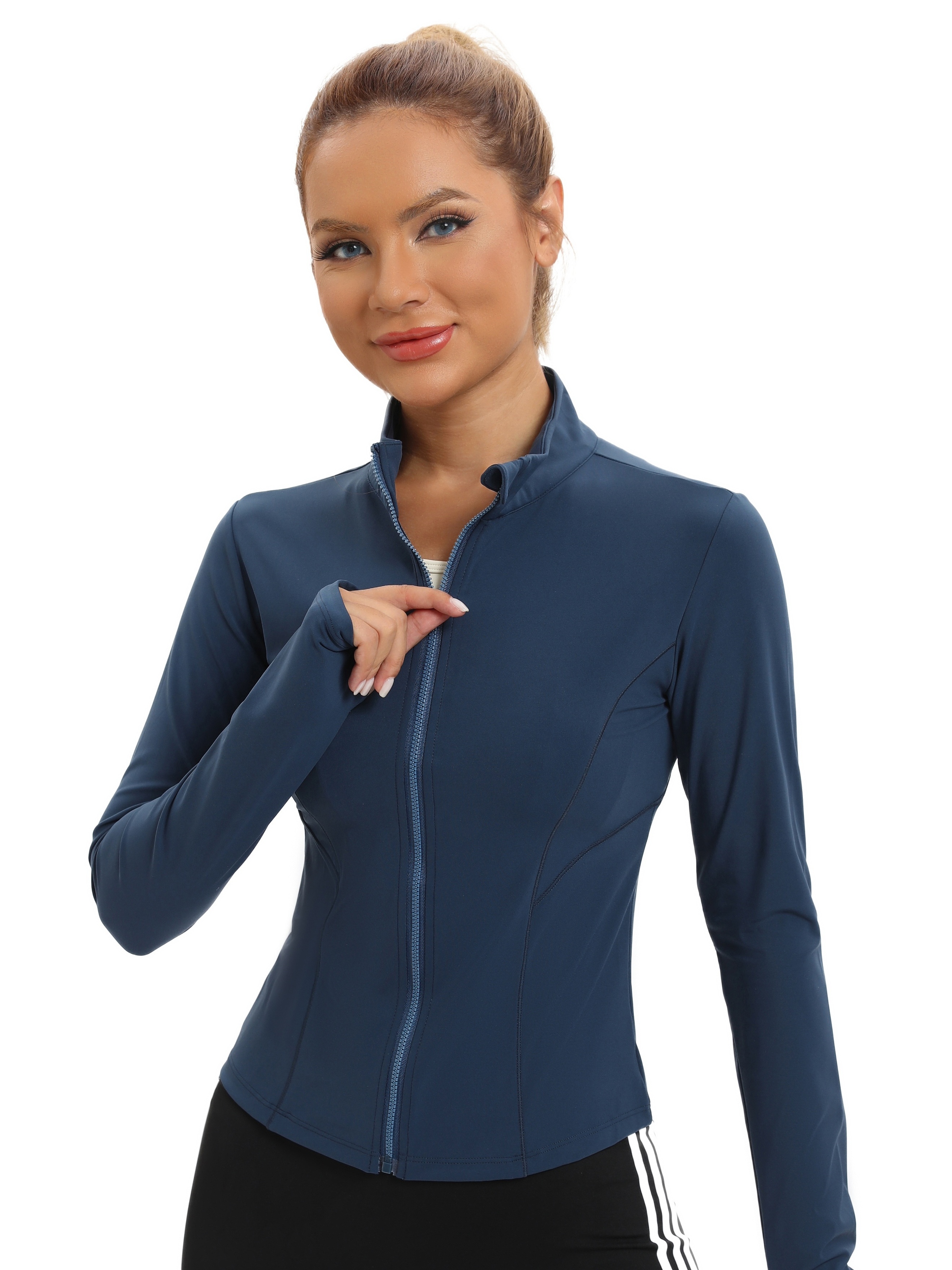 Womens Hoodies with Thumb Holes 2023 Fall Long Sleeve Button Up