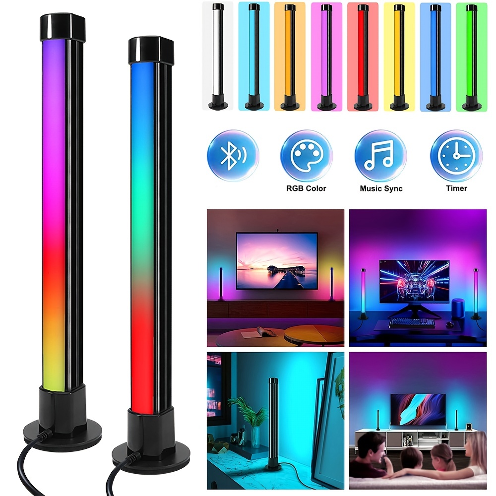  Smart LED Light Bar, 360° RGB Light Bars LED TV Backlight with  DIY Music Sync Modes Smart Bluetooth Control, 8 Scene Modes Color Light Bar  for Room Decoration, Gaming, PC, TV 