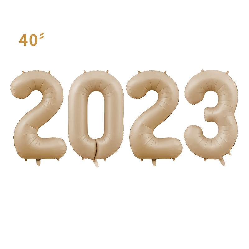 Ballon Du Nouvel An 2023. Ballon D'hélium En Feuille D'or Numéro