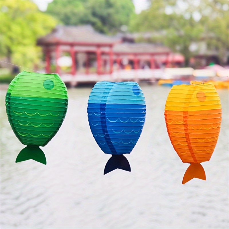 Fish Shaped Lanterns Creative Diy Handmade Paper Lanterns - Temu