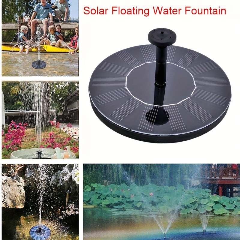 Fuente de agua solar mejorada, bomba de fuente solar de 3.5 W para baño de  pájaros con batería de reserva, fuentes solares flotantes con 4 varillas