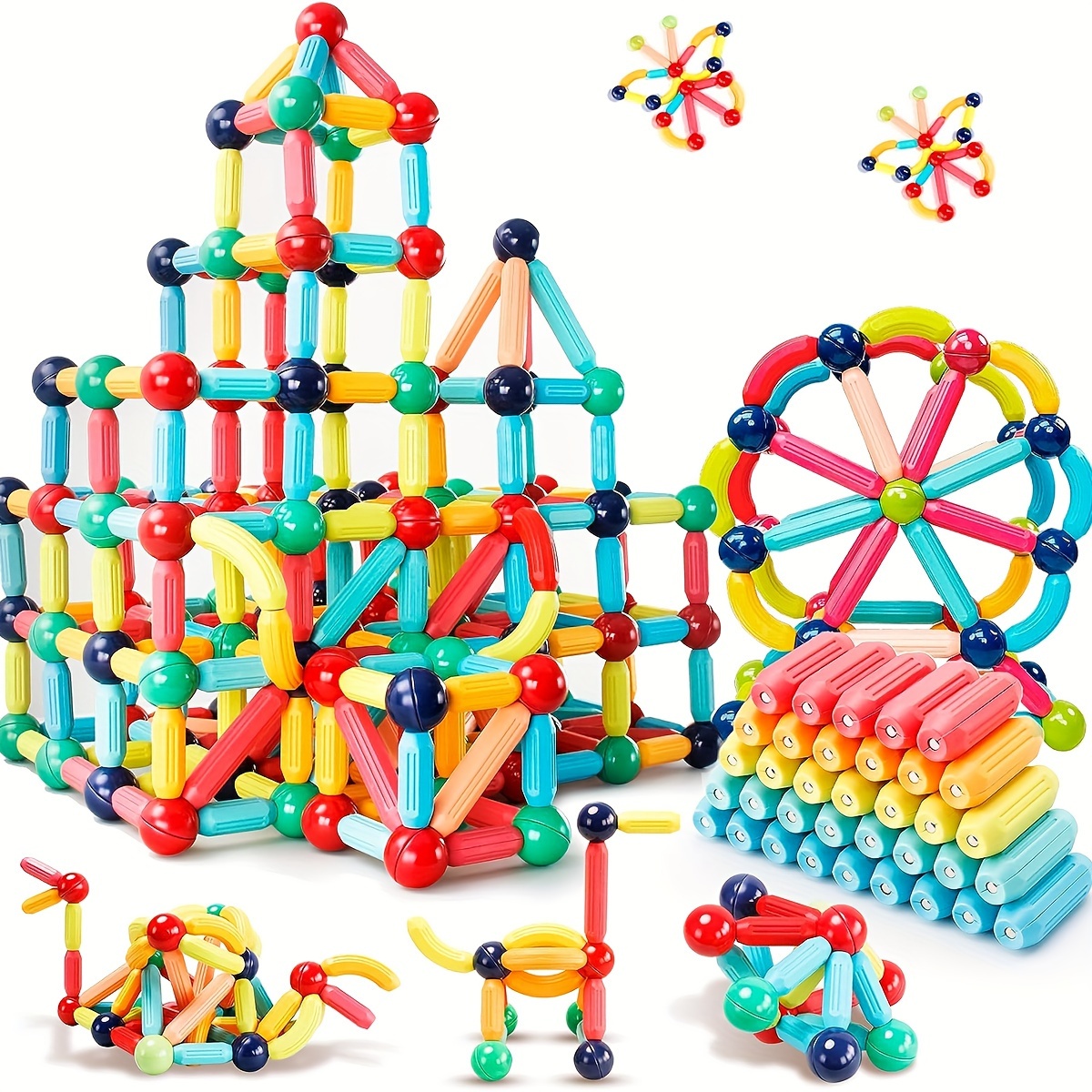 Blocs Construction Magnétiques Jouets Éducatifs Montessori - Temu