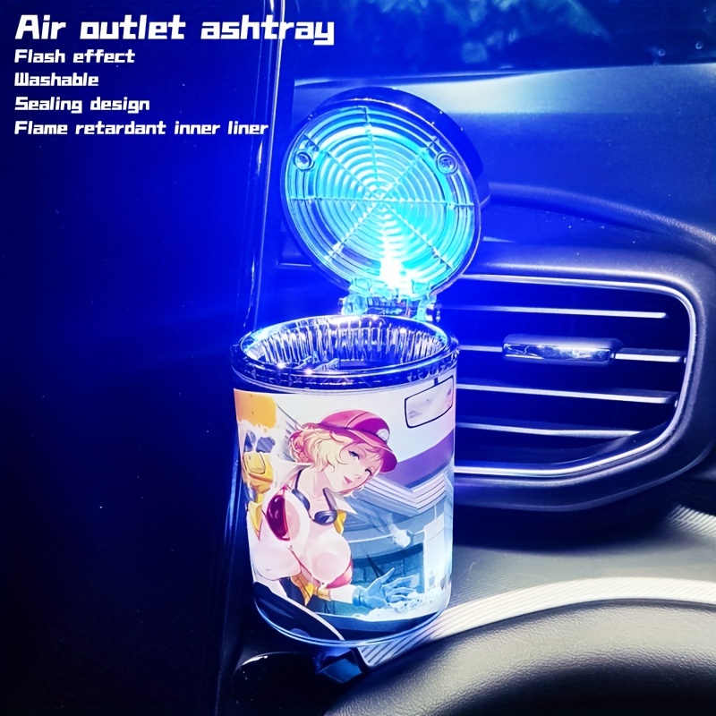 Car Accessories Led Lights Ashtray Creative Light Ashtray - Temu