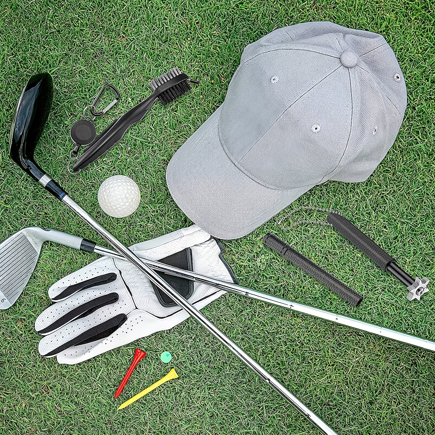 Golf Club Cleaner Kit, Retractable Golf Brush and 2 Golf Club Groove  Sharpener for U & V-Grooves, Golf Club Cleaning Kit