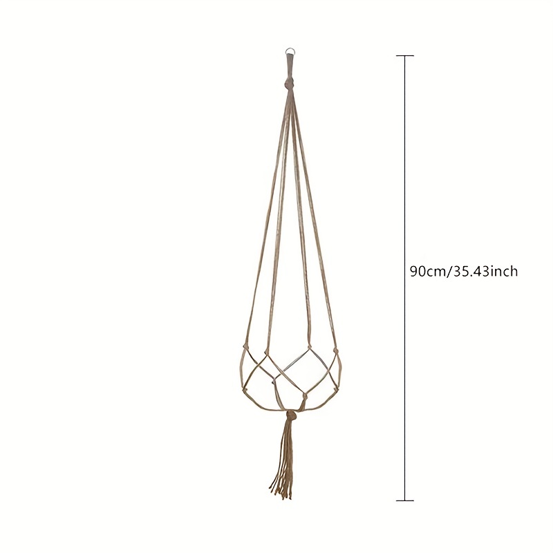 Retro Hanging Basket Manual Flower Pot Mesh Bag Woven Home Decoration