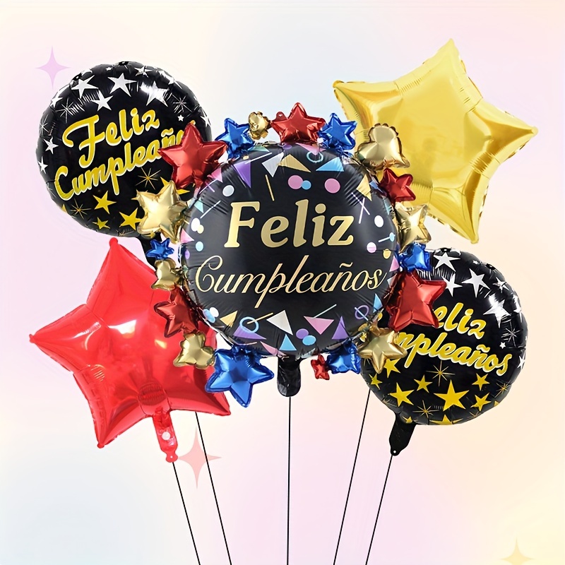 5pcs Juego Globos Aluminio Feliz Cumpleaños Decoraciones - Temu Chile