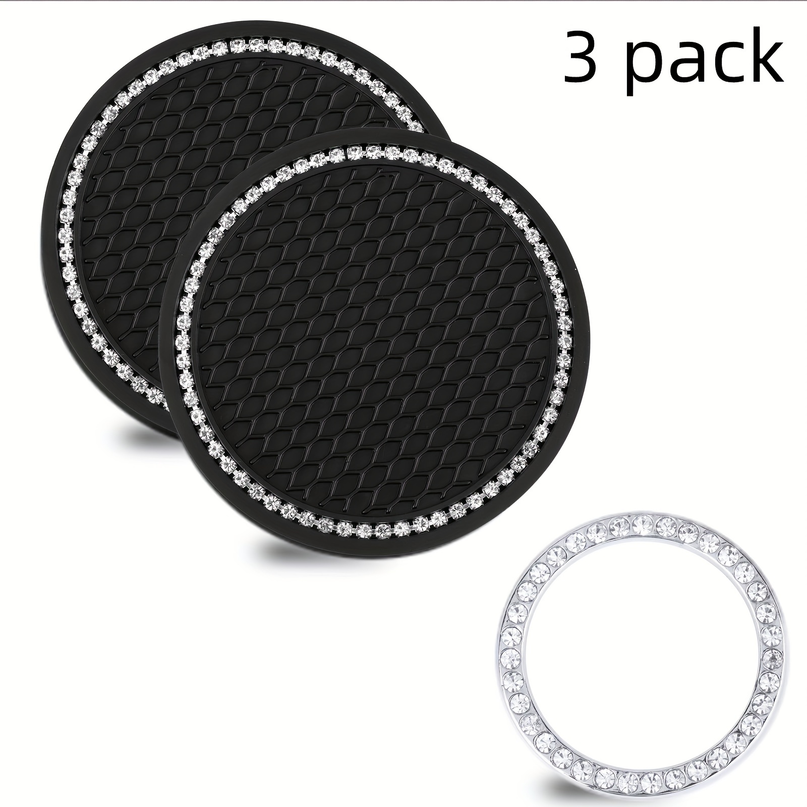 Accessories, Colorful Bling Rhinestone Car Coasters For Cup Holder 2 Pack