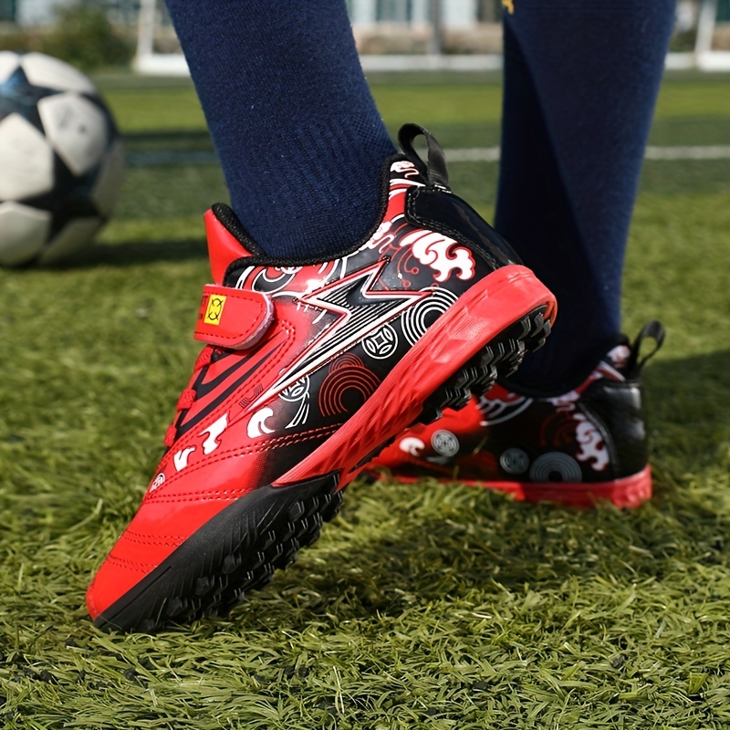 Kids Lightning Bolt Tf Soccer Cleats Lightweight Non Slip Spiked Shoes