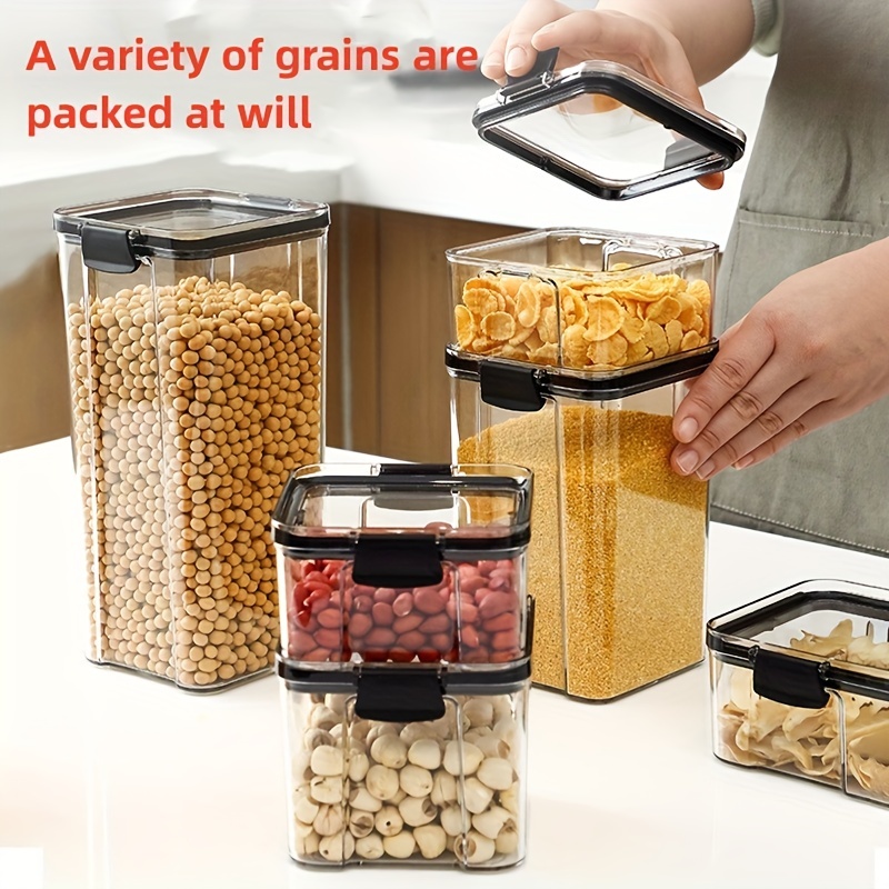 Clear Airtight Food Jars, Food Storage Containers With Lids, Moisture-proof  Transparent Sealed Fresh-keeping Box, For Cereal, Pasta, Tea, Nuts, Oats, Dry  Food, Snacks And Coffee Beans, Plastic Food Preservation Tank, Home Kitchen