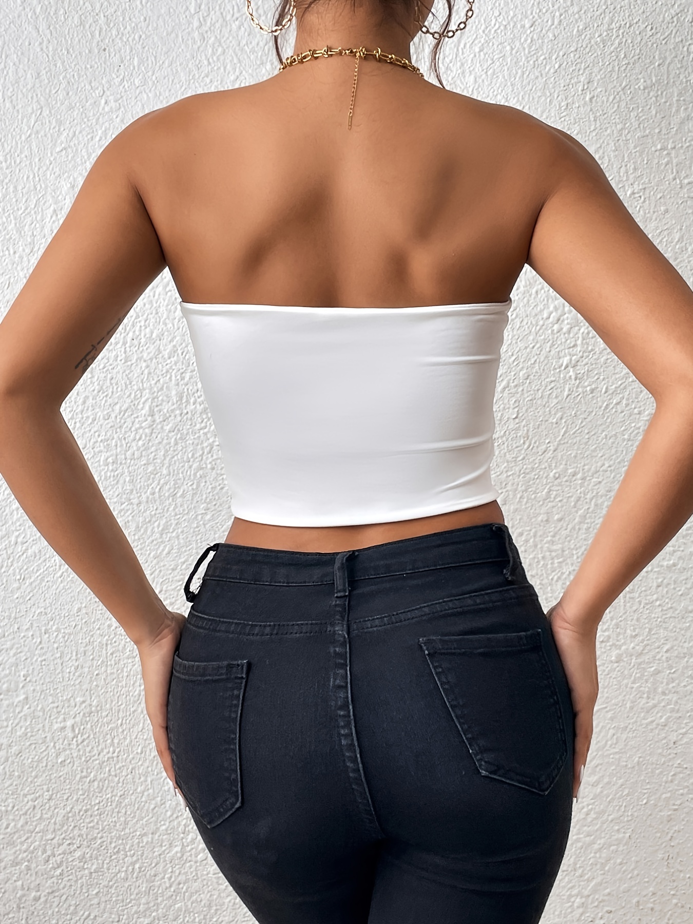 Sexy Bodycon Crop Tube Top Solid Stretchy Tube Top Casual Every - Temu New  Zealand