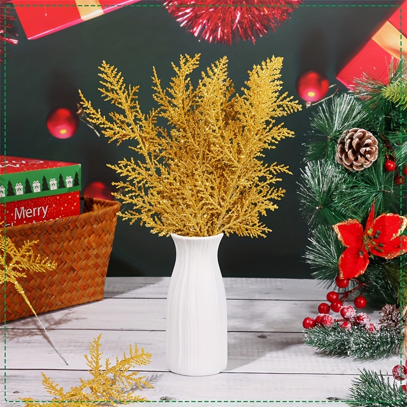 Glitter Bay Leaf Sprays Artificial Christmas Tree Picks - Temu United Arab  Emirates